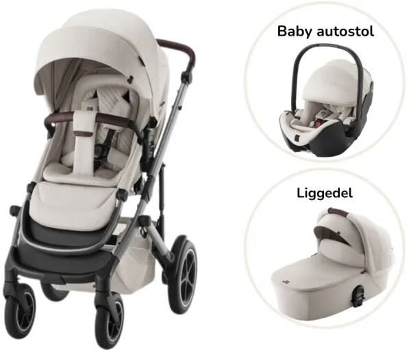 Smile 5Z lux kombivogn inkl. bilstol - soft taupe